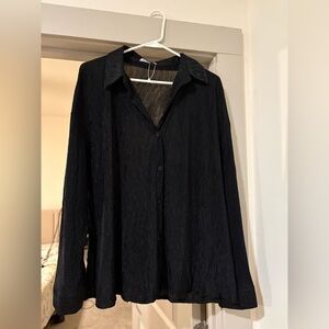 Women’s Black Button-Up Shirt